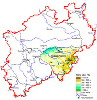 Karte Wuchsgebiet Sauerland