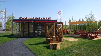 Ausstellunsfläche von Wald und Holz NRW auf der Landesgartenschau 2020