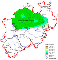 Karte Wuchsgebiet Westfälische Bucht