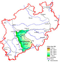 Karte Wuchsgebiet Bergisches Land