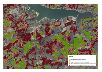 Darstellung des Vitalitätslayers südlich des Möhnesees
(Bildquelle: Wald und Holz NRW)